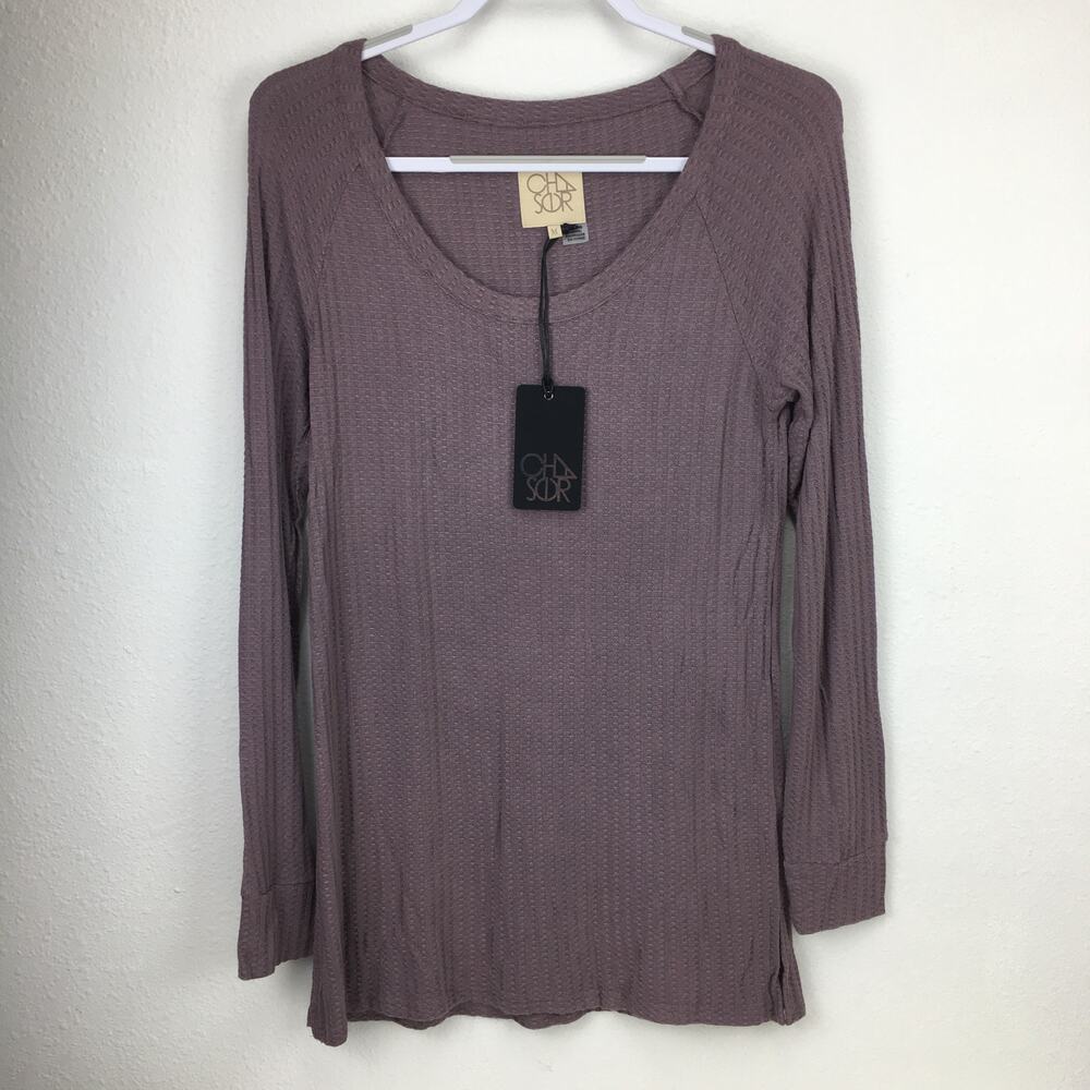 Chaser Dusty Purple Thermal Tunic Long Sleeve Tee Shirt Medium New